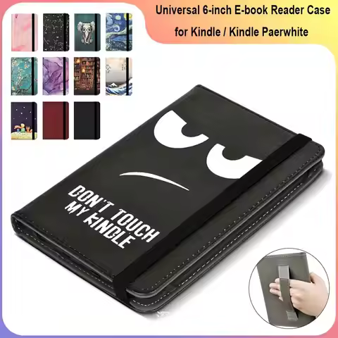 Universal Protective Case 6 inch E-book Reader Cover with Hand Strap Full Protection Shell for Kindl