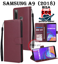 LEATHER CASE FLIP UNTUK SAMSUNG A9 (2018) / FLIP WALLET KULIT UNTUK SAMSUNG A9 (2018) / SARUNG DOMPE