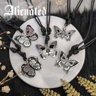 Skull Butterfly Moth Necklace Gothic Grunge Punk