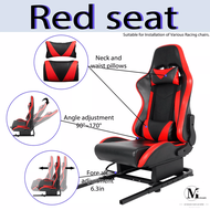 Minneer Racing Simulator Cockpit Rear Seat Frame With Red Seat, Expandable To Full Racing Cockpit, D