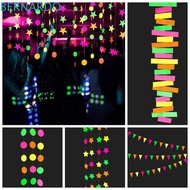 BERNARDO Neon Fluorescent Garland, Rectangle 2m Round Pentagram Fluorescent Banner, Party Supplies F