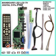 Mainboard LCD LED TV Universal Digital DVBT2 32"- 56" Panel FHD 51pin | Paket Mainboard Lvds 51pin