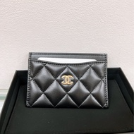 全新未使用品 Chanel classic card holder 經典菱格黑金羊皮卡夾/ 卡包