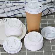 12Oz/16Oz Thickened Disposable Cup Lid Milk Tea Soy Milk Coffee Beverage Lid Black and White Switch Cap 100 Pcs