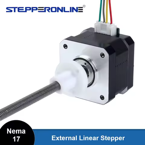 STEPPERONLINE Nema 17 Linear Stepper Motor External Linear Actuator Tr6.35x2 200mm Length Screw Moto