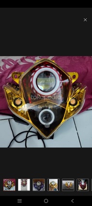 REFLEKTOR MIKA LAMPU DEPAN SUZUKI SATRIA FU BARONG MOTIF CUSTOM PROJIE HIGHLOW TEMBAK PLUSMATA ELANG
