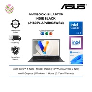 Asus Vivobook 16 A1605V-APMB035WSM 16'' WUXGA Laptop Indie Black ( Core 5 120U, 16GB, 512GB SSD, Int