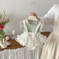 Dianxi Summer Baby Carrier Gauze Skirt Romper Suit Baby Girl Sweater Vest Jumpsuit Two-Piece Suit