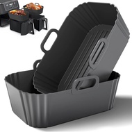 Pelapik Air Fryer Silikon 2 Pek, Pelapik Boleh Digunakan Semula untuk Ninja Foodi Dual DZ201 DZ401 D