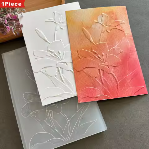 A set of simple lily 3D embossed folder, plastic texture folder mold, suitable for scrapbook, card m