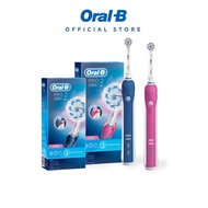 Oral-B Pro 2 Electric Toothbrush (2000) - Dark Blue / Pink