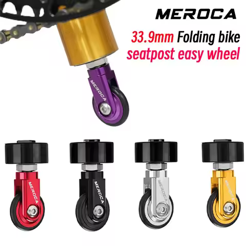 MEROCA Seatpost easy wheel For Dahon K3 412 33.9mm Seatposts Folding bike Seatpost Push Wheels Alumi