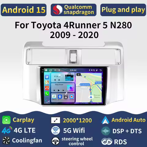 Android 15 Carplay For Toyota 4Runner 5 N280 2009 - 2020 Car Radio Video GPS Player DSP Audio WIFI 4