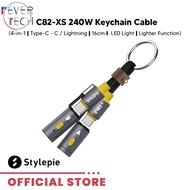 Stylepie 240W 4-in-1 Fast Charging Cable Keychain | Type-C to Type-C/L| 16cm Portable Multi Cable  C