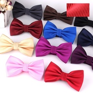 【EDDLYT】 Bowtie แฟชั่น Bow Tie สำหรับผู้ชายผู้หญิง Bow Knot ผู้ใหญ่สีดำสีแดง Bow Ties Cravats สีธรรมดาเจ้าบ่าว Bowties ของขวัญที่ดี