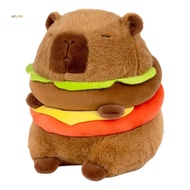 1 Piece Realistic Capybara Burger Plush, Cute Capybara Stuffed Animal Pillow Plushie Toy, Soft Hambu