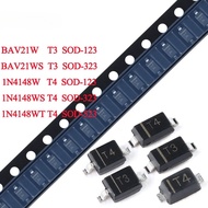 100pcs/lot 1N4148W T4 BAV21W T3 SOD-123 1N4148WS BAV21WS SOD-323 1N4148WT SOD-523 1N4148 BAV21 BAV21