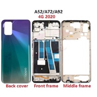 Back cover housing for oppo A52 A72 A92 2020 4G Front frame middle frame