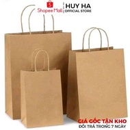 [Super Cheap Wholesale] Kraft Paper Bag With Strap (Various Size) Vertical Form Cement Paper Bag For Gift And Food HUHA