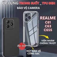 Charging port protection, anti-slip case for Realme C61/C63/C65S Transparent Silicon, Camera| Top ca
