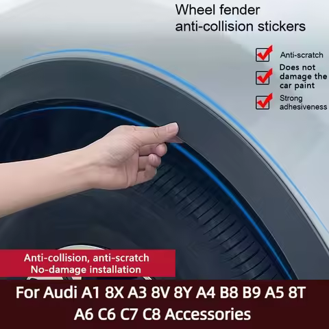 Car Leaf Board Wheel Eyebrow Stickers Anti Scratch DIY Trim Strip For Audi A1 8X A3 8V 8Y A4 B8 B9 A