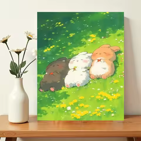 Acrylic Paint By Numbers Rabbit Anime painting By Numbers on Canvas Coloring By Number for Adults Pa