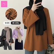 [MF] Baju Lengan Panjang Wanita Oversize T-Shirt Perempuan Long Sleeve Plain Top Korean Style Simple