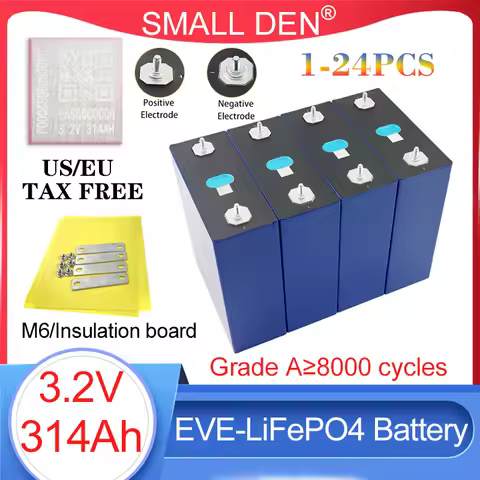 1-24PCS New 3.2V 314Ah MB31 LiFePO4 Battery 3C High power Eve-Grade A DIY12V 24V 48V Solar storage E