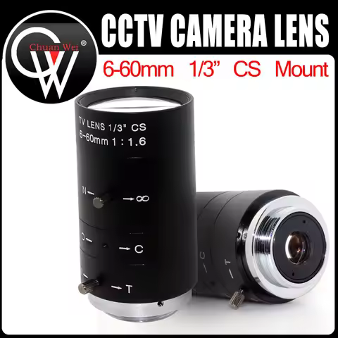 3mp 6-60mm lens 1/3" CS CCTV Lens IR F1.6 Manual Zoom Manual Iris CS Mount lens for IP CCTV CCD Came