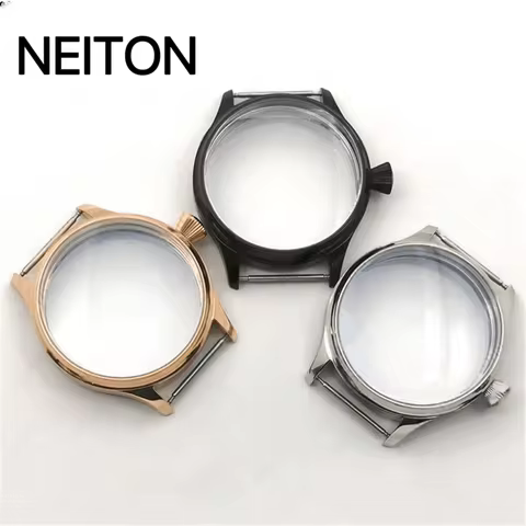 NEITON 44mm Watch For Sea Gull ST3600 ETA 6498 6497 Movement Accessories Parts Case Solid Stainless 