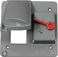 Sealproof Weatherproof Dual Toggle Switch/GFCI 2-Gang Outlet Cover, Nonmetallic, UL Listed, Gray