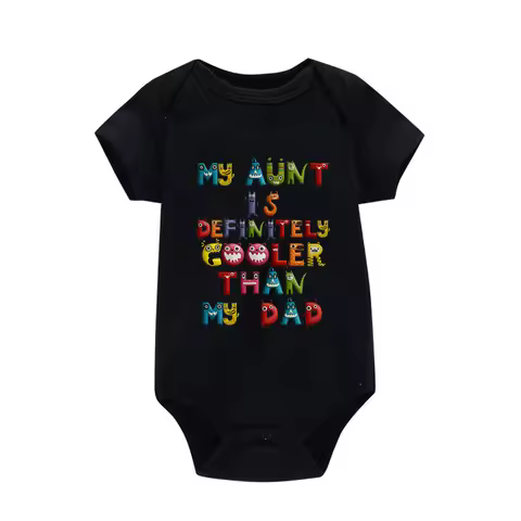 My Aunt is Definitely Cooler Than My Dad Print Baby Rompers Infant Bosysuit Baby Cloths Newbron Shor