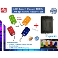 Ados Brand Auto Gate Remote Control For Stylish 4 season Anti-Spy Remote Control + 433Mhz Receiver Set