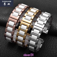 White Ceramic Watch Strap Steel Band Men's Women's Suitable for Fiatar Tissot Fossil Iron Date Watch