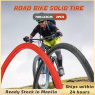 2PCS 700x23C Bike Solid Tire Road Bike Tires Road Bike Bicycle Tire Free Inflatable Tubeless Tyre