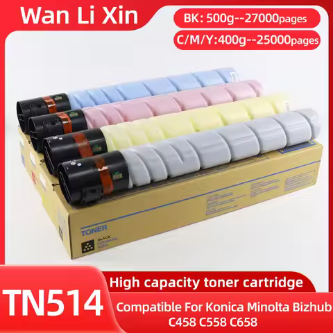 TN514 TN-514 TN514BK C M Y Toner Cartridge High Quality Compatible For Konica Minolta Bizhub C458 C5