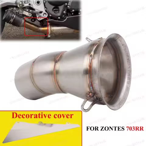 For ZONTES 703RR 2024 2025 Motorcycle Exhaust Middle Link Pipe Stainless 51MM Escape ZONTES Exhaust