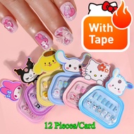 12 Pieces Cute Cartoon Children's Anime Nail Art Anime Artificial Nail Children's Nail Art Patches