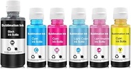 6-Pack 552 Ink Refill Bottles Remanufactured for T552 552 Dye Ink for Ecotank Photo ET-8550 ET-8500 