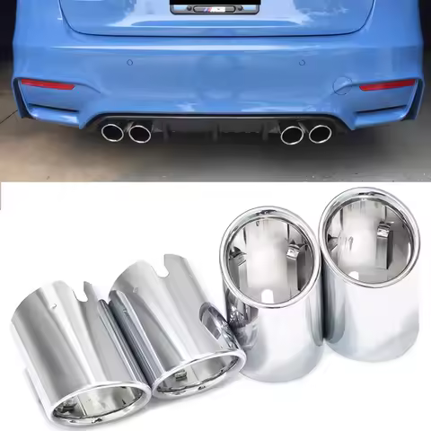 4pcs/lot Car Exhaust Tip For BMW F80 M3 F82 F83 M4 Competition Black Chrome Exhaust Pipe Tailpipe Ex
