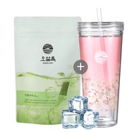 [KoRea Shop] OSULLOC 20p cold water green tea sticks + 500ml memory Jeju cherry blossom tumbler