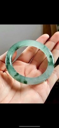 冰種翡翠天然翡翠玉鐲 A玉手鐲玉鈪 • 冰種飄花翡翠圓鐲