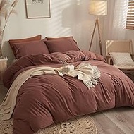 Red Duvet Cover Set Twin Size for All Season,Bedding Set 3 Pcs(1 Duvet Cover with 2 Pillowcases) for