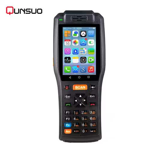 Rugged Handheld Terminal Android Wifi Bluetooth NFC Reader 2D Barcode Scanner With 58mm Thermal Rece
