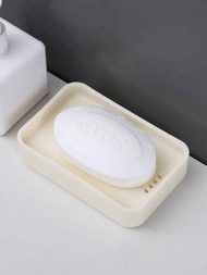 1入組雲形肥皂盤，雙層排水，加厚且不積水，肥皂托盤置物架，浴室收納盒