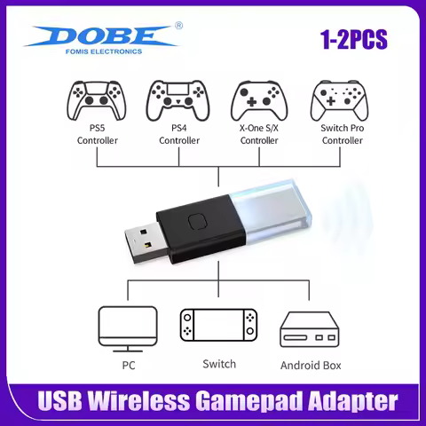 Wireless Game Controller Receiver for Nintendo Switch USB Receiver for PS4/5 Bluetooth-compatible 5.