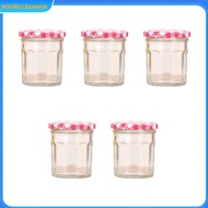 Multifunctional Glass Jar Food Container with Lid 5pcs Glass Pickle Bottle Set with Lid for Jam Spic