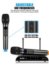 DX02 Dual Handheld Wireless Microphone with Bluetooth 5.0 Echo for TV Karaoke Home Parties