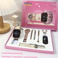 6 in 1 A68 Plus Smart Watch Women Smartwatch Set | Latest Arrivals Stylish Fitness Tracker with Mult