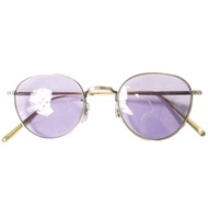 EYEVAN Jonathan AG Boston 金屬太陽眼鏡，日本製造，古金色/紫色，琺瑯彩，眼鏡 [二手] [EYEVAN]